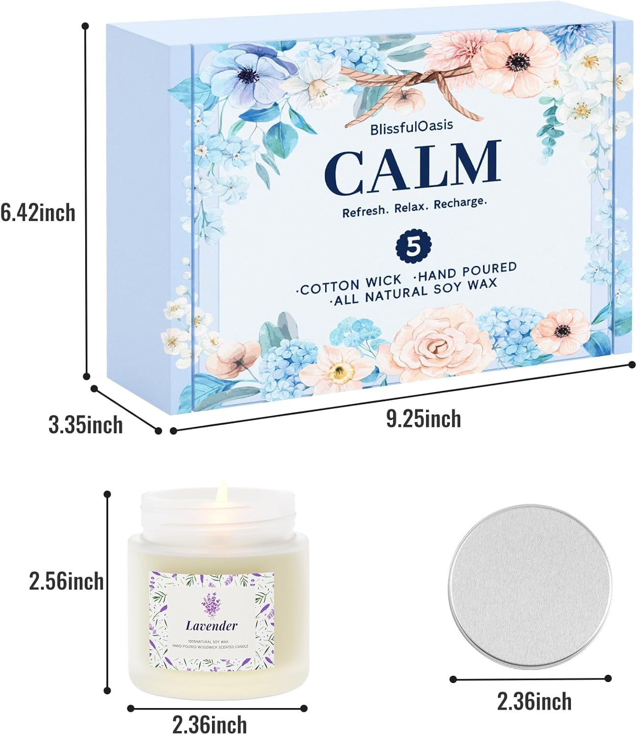 Scented Candles, Long-Lasting Candles for Home Scented, 5 Pack Candle Set, Candles for Women, Natural & Safe Ingredients, Candle Set for Birthday, Valentine'S Day Scented Candles for Her