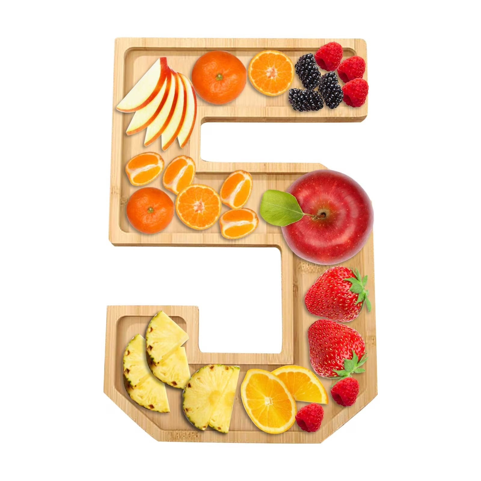 Wooden Charcuterie Number Fillable Board Box from 0 to 9, Fruit Cheese Platter Vegetable Food Dish, Reusable Serving Tray for Home Decor, Birthday Party Decorations