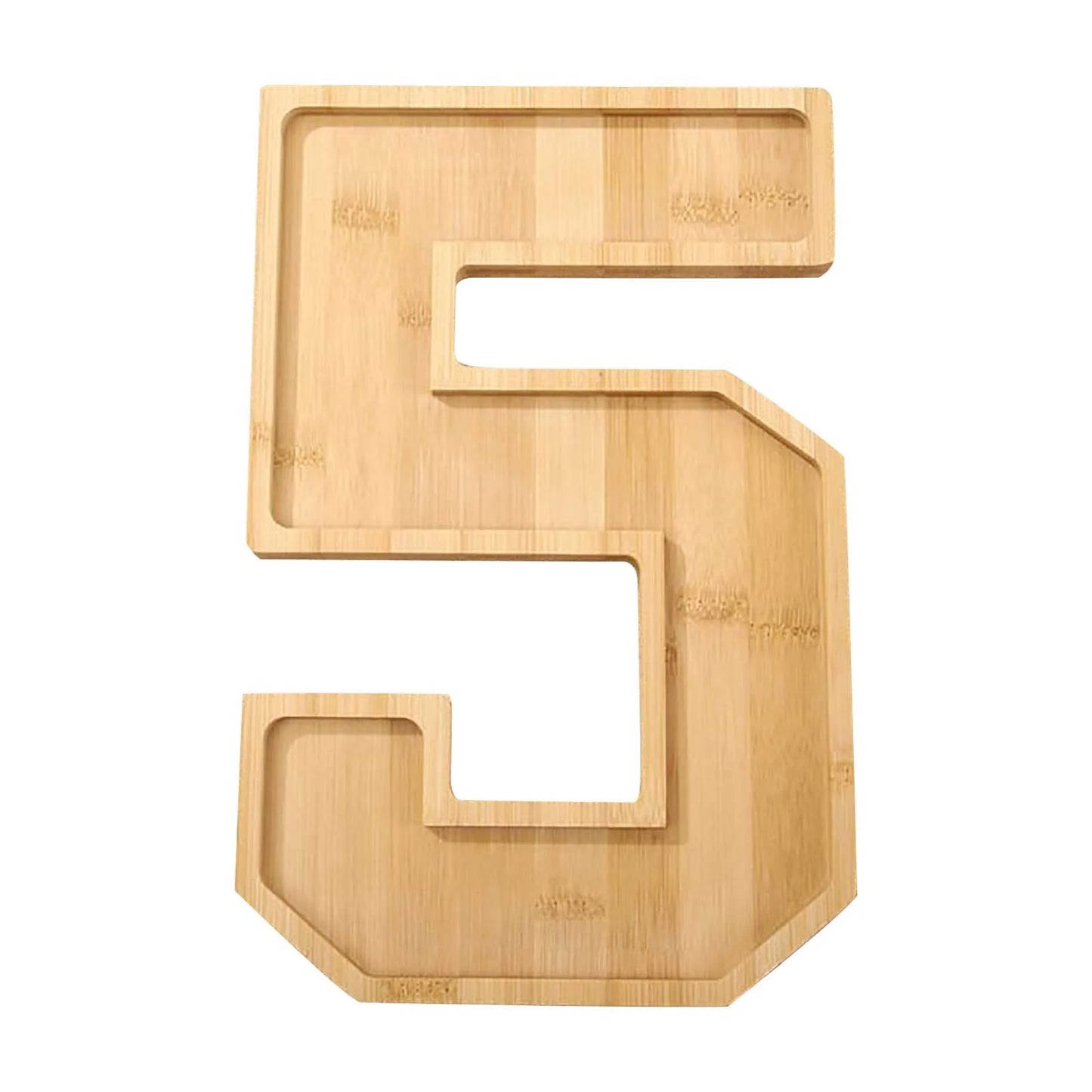 Wooden Charcuterie Number Fillable Board Box from 0 to 9, Fruit Cheese Platter Vegetable Food Dish, Reusable Serving Tray for Home Decor, Birthday Party Decorations