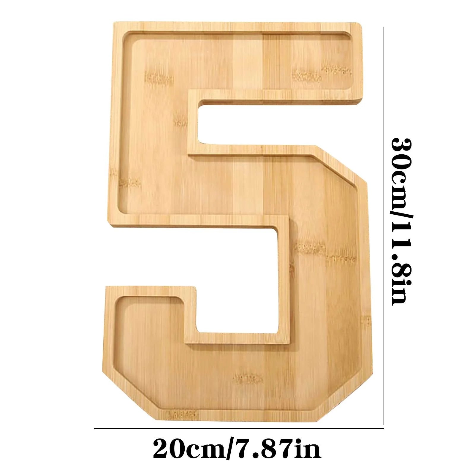 Wooden Charcuterie Number Fillable Board Box from 0 to 9, Fruit Cheese Platter Vegetable Food Dish, Reusable Serving Tray for Home Decor, Birthday Party Decorations